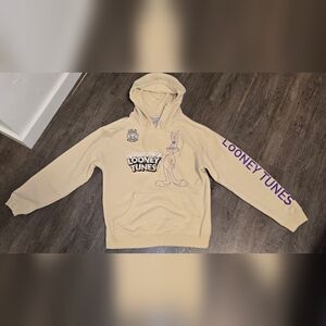 Warner Bros. Looney Tunes Cream Hoodie with Purple Graphics
